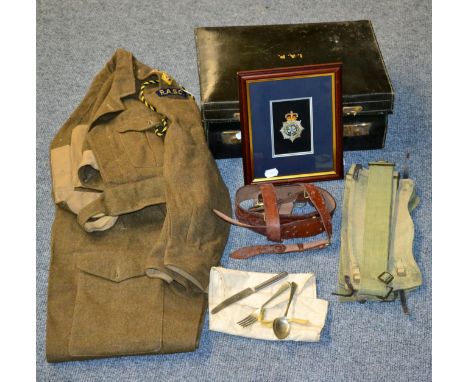 A Post Second World War Battledress Blouse and Trousers, to a Lieutenant of the Royal Army Service Corps, with labels dated 1