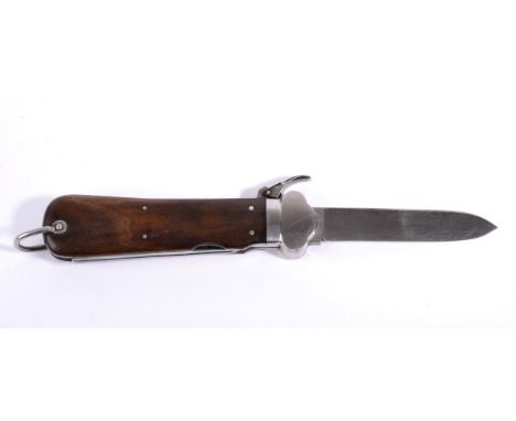 A German Third Reich Paratrooper's Gravity Knife, the blade etched with maker's mark for Paul Weyersberg & Co., Solingen, and