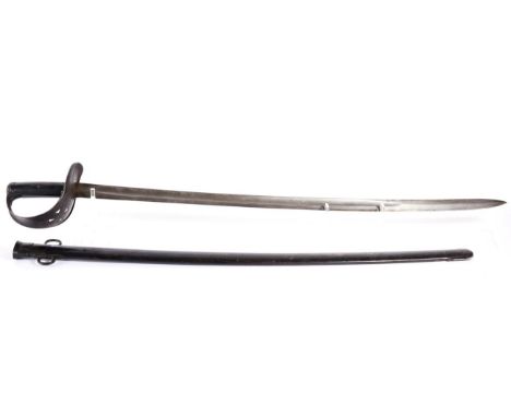 An 1885 Pattern Cavalry Trooper's Sword, the 87.5 cm fullered single edge blade stamped inspectors' marks and maker's name, '