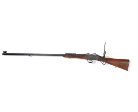 A Westley Richards Martini-Henry Game Rifle, the 83.5cm blued steel barrel with hinged ladder sight and folding sight leaves,