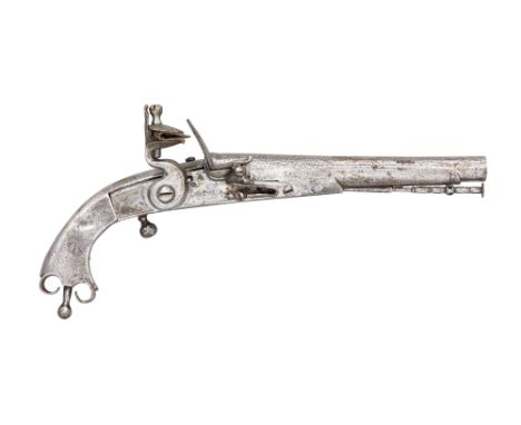 A 25 BORE FLINTLOCK BELT PISTOL FOR THE ROYAL HIGHLAND REGIMENT FORMED ENTIRELY OF STEEL BY BISSELL, BIRMINGHAM PRIVATE PROOF