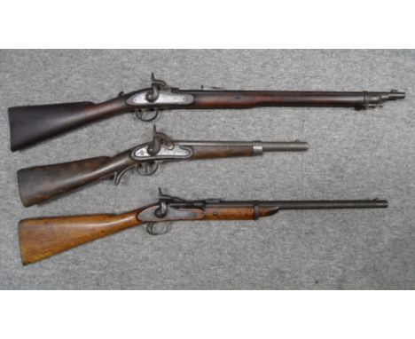 A .577 CALIBRE SNIDER-ENFIELD SHORT RIFLED CARBINE, DATED 1869; A .450 CALIBRE WESTLEY RICHARDS 'MONKEY TAIL' RIFLED CARBINE,