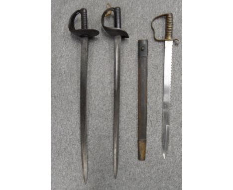 AN 1856 PATTERN PIONEERS' SWORD BY WILKINSON; A PATTERN 1870 LEAD-CUTTING SWORD AND A CAVALRY SHORT SWORD BY WILKINSON, CIRCA