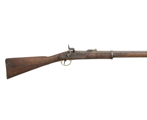 A .600 CALIBRE PERCUSSION 1853 PATTERN THIRD MODEL THREE BAND RIFLED MUSKET, DATED 1861 of regulation type, the barrel with O
