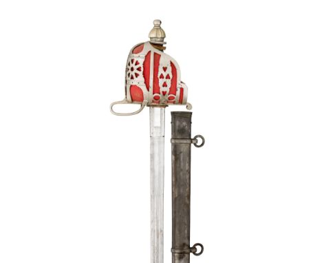 A GEORGE V HIGHLAND BASKET-HILTED BROADSWORD of regulation type, with etched fullered blade including crowned Royal cypher an