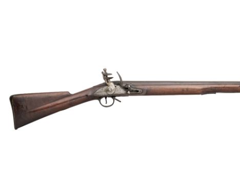 A .750 CALIBRE INDIA PATTERN FLINTLOCK MUSKET, EARLY 19TH CENTURY of regulation type, with tapering sighted barrel (shortened
