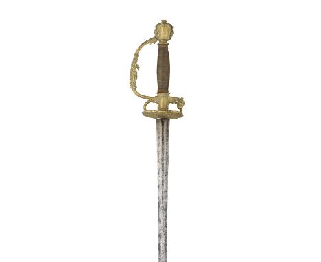 THREE GERMAN SMALL-SWORDS, MID-18TH CENTURY the first with associated tapering blade of flattened-diamond section, brass hilt