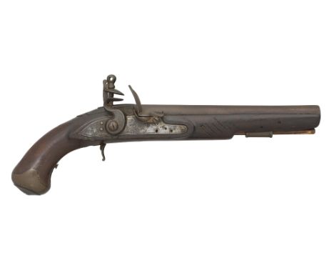 A .650 CALIBRE LIGHT DRAGOON FLINTLOCK PISTOL BY KETLAND & CO, EARLY 19TH CENTURY with tapering 9 1/4 in barrel stamped with 
