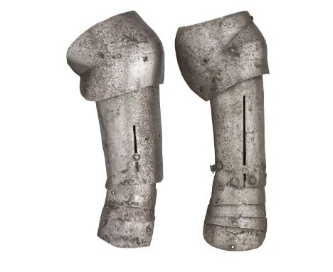 TWO RARE GERMAN ARM-DEFENCES OR 'SPLINTS', NUREMBERG, EARLY 16TH CENTURY almost forming a pair, each comprising a broad coute