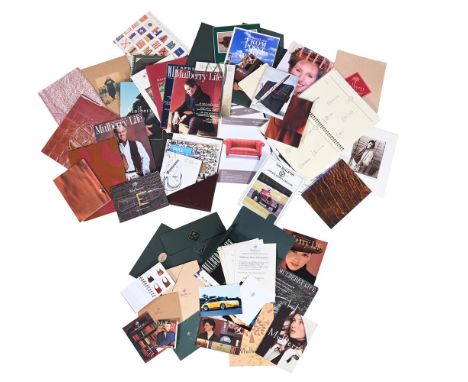 A COMPREHENSIVE SELECTION OF MULBERRY MARKETING MATERIAL THAT SPANS OVER THIRTY YEARS OF THE BRAND TO INCLUDE: Spring/Summer 