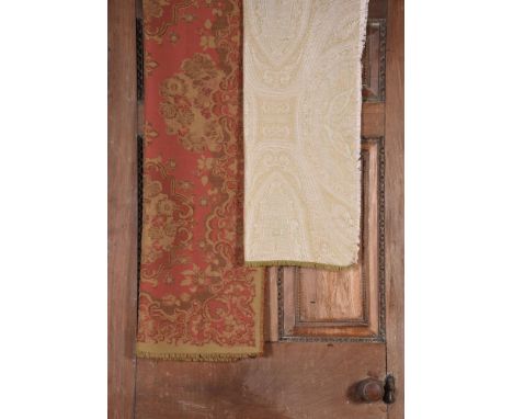 TWO MULBERRY PAISLEY SHAWLS With labels first approximately 165 x 148cm, second 140 x150cm  Condition Report:  Beige shawl ha