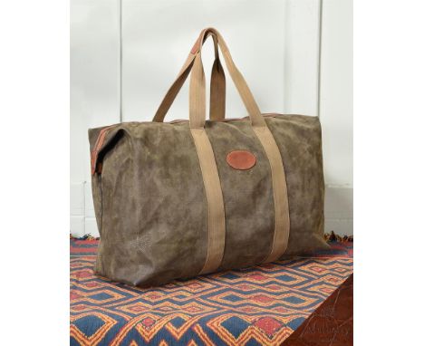A MULBERRY MOLESKIN CLIPPER BAG approximately 60 x 40cm  Condition Report:  Signs of use, with some marks and discolouration 