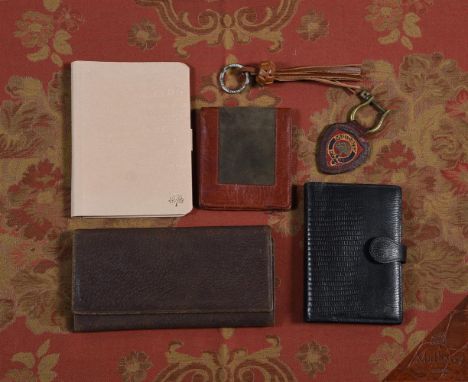 A SELECTION OF MULBERRY ACCESSORIES Comprising of black leather address file book; a brown pigskin Ladies leather purse or wa
