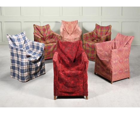 A SET OF SIX MULBERRY AT HOME 'MONK' HOOD CHAIRS LATE 20TH CENTURY, BY MULBERRY Of folding design Each 90cm highThese covers 