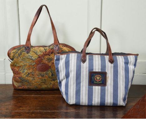 THE ORIGINAL R3 MULBERRY TOTE BAG IN CHENILLE TAPESTRY, TOGETHER WITH A SPORTING PURSUITS TOTE BAG An original R3 Mulberry fi