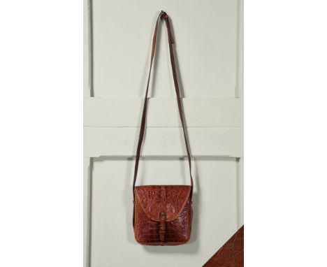 A MULBERRY CROCODILE PRINT DESPATCH BAG  approximately 19 x 19cm A similar bag is pictured in the Mulberry 87/88 catalogue, p