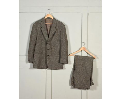 A MULBERRY DONEGAL IRISH TWEED THREE BUTTON, TWO-PIECE SUIT AS WORN BY BOB GELDOF Jacket measures: 56cm chest 80cm shoulder t