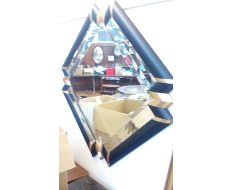 Very large Art Deco style bevelled mirror