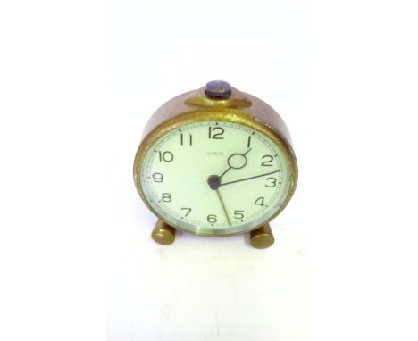 Vintage Oris alarm clock, working, diameter 6cm 