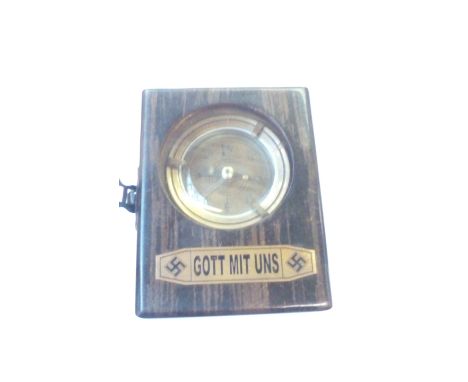 Cased compass depicting a Swastika