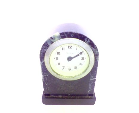 Meridian alarm hardstone clock, height 12cm, working 