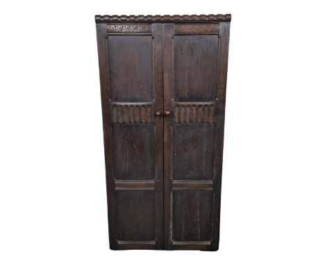 Antique Dark Oak, Ercol Style 2 Door Wardrobe 172cm Tall84cm Wide52cm Deep