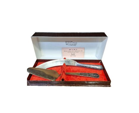 Vintage Siam Silver Cake Serving Set Boxed