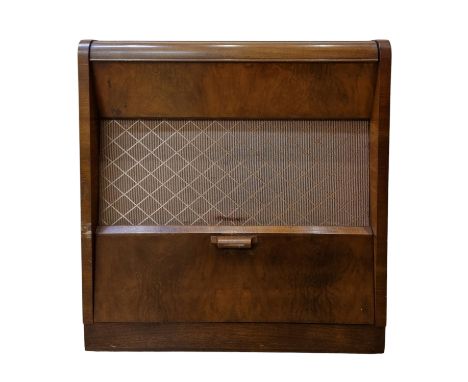 Vintage Morlings Ltd Mahogany HMV Gramophone / Radiogram Case (No Gramophone), Has internal Speaker and Radiogram Tuner