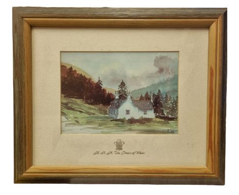 "Cottage At Balmoral" Print of King Charles' Painting when he was still Prince Charles.