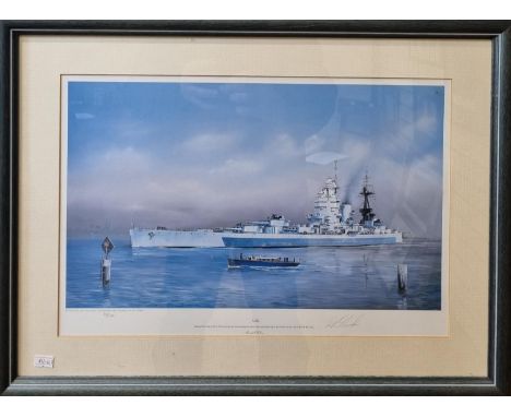 Large Signed Limited Edition Print of "Nellie" - The H.M.S. Nelson Warship traversing the Suez Canal, The Original by Randall