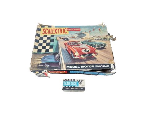 Vintage Boxed Scalextric Set 55 Motor Racing (No Cars Present) + Boxed Vintage Scalextric Porsche Car 