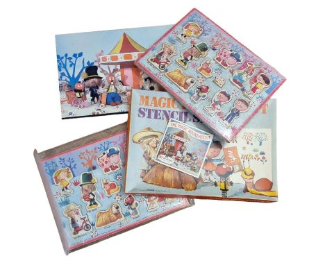 Magic Roundabout: Mixed Lot of Magic Roundabout Items, Including Stencil Set, Viewmaster Disc, Printed Picture on Board & 2 x