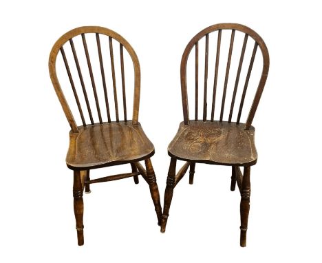 Pair of Antique oak Stick Back Chairs