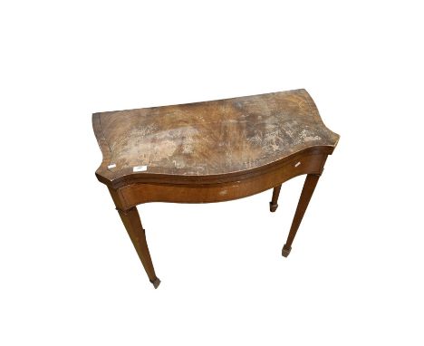 Vintage Swivel and Fold Top Card Table on Tapered Legs (In Need of Restoration)