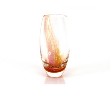 An Art Glass vase, having mottled spray decoration, 20cm high