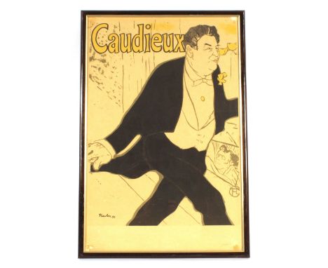 After Lautrec coloured poster print, "Caudieux", 74cm x 46cm