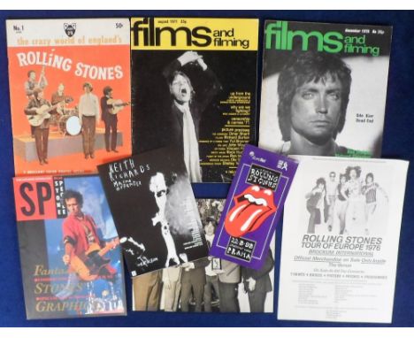 Music and Entertainment, Rolling Stones memorabilia 1964-98 to include an original photo of Stones receiving an award, Sept '