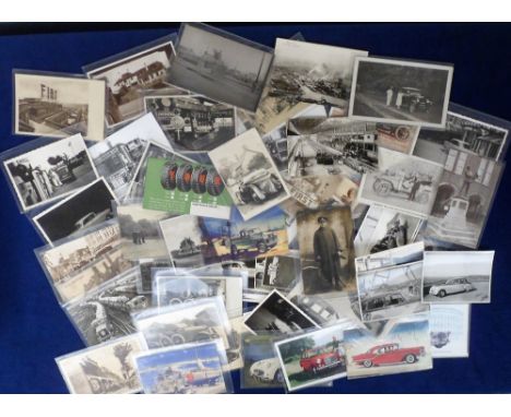 Postcards/Photographs, Transport, a collection of approx. 7 cards and photographs of motor cars inc. RP close-ups of vintage 