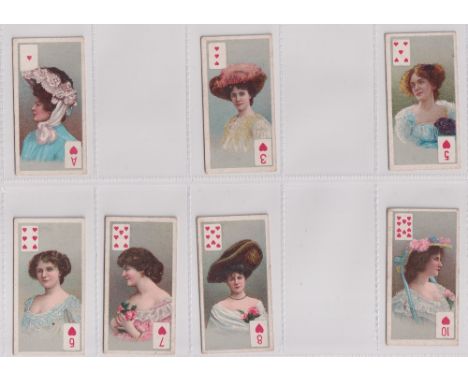 Cigarette cards, Gallaher, Beauties (Playing Card Inset) (46/50, missing 2H, 4H, 9H, 7S, 2C &amp; 8C) (gen gd) (46)