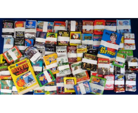 Trade card &amp; sticker wrappers, a collection of 75+ different wrappers with many multiples of each one, various issuers in