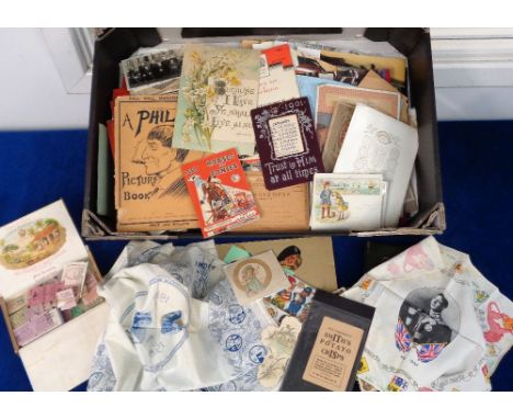 Ephemera, a large collection of vintage ephemera to include maps, travel tickets, 1950s scraps, greetings cards, Smith's Pota