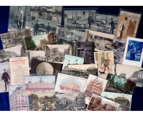 Postcards, London, a topographical and social history mix of approx. 33 cards of London, inc. The Wyndham Series (6) with the