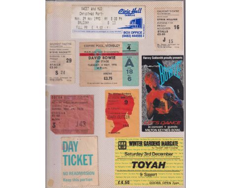 Music Ephemera, Rock Concert Tickets, an album containing approx. 70 tickets dating from the 1970s-2001 (most 70s/80s) to inc