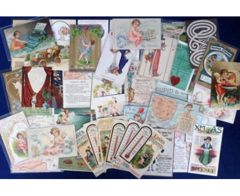 Postcards, a collection of approx. 55 cards relating to Valentine's, love and romance, inc. love maps, set of 6 'Cupid and Lo