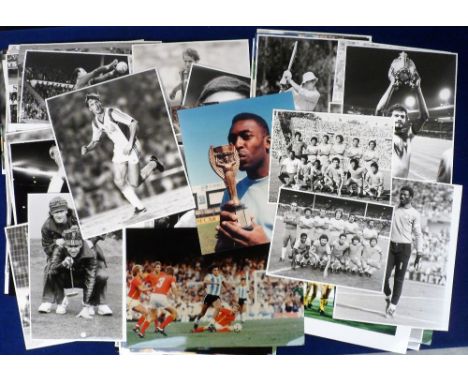 Football press photographs, a collection of approx. 130 press photos, most with photographers labels &amp; details to backs, 