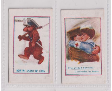 Trade cards, Mearbeck, Army Pictures, Cartoons etc, two cards, 'Now We Shant be Long' &amp; 'The United Services Comrades in 