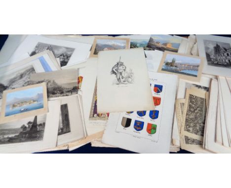 Engravings, a collection of approx. 300 19thC engravings and book plates, subjects include buildings of the world, anthropomo