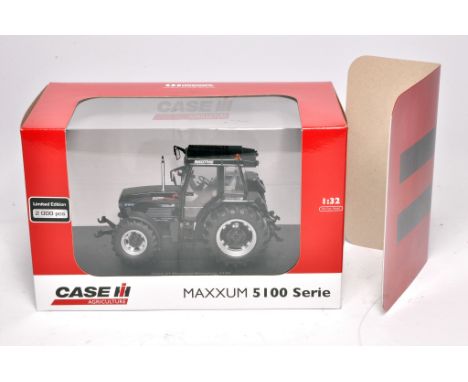 Universal Hobbies 1/32 diecast farm model issue comprising Case IH Maxxum 5150 Tractor. 50,000 Black Edition. Excellent, and 