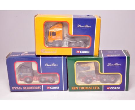 Corgi trio of 1/50 diecast model trucks comprising Ken Thomas, Stan Robinson and Jack Richard. All look to be complete and wi