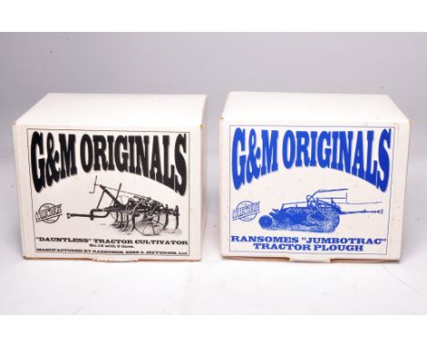 G&amp;M Originals hand-built 1/32 farm model issues comprising Dauntless Tractor Cultivator plus Ransomes Tractor Plough. Bot